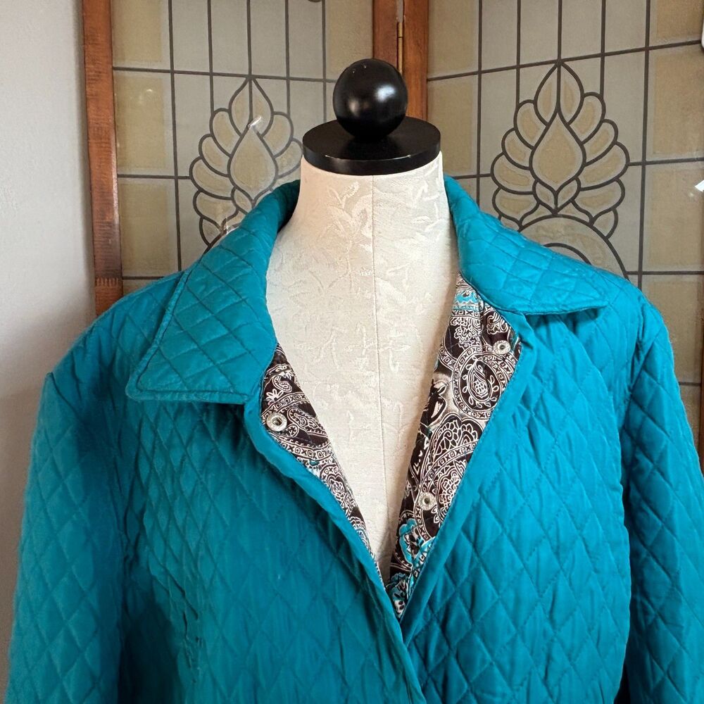 Briggs Of New York Retro Diamond Stitch Quilted Lightweight Jacket Plus Size 3X - Picture 6 of 16